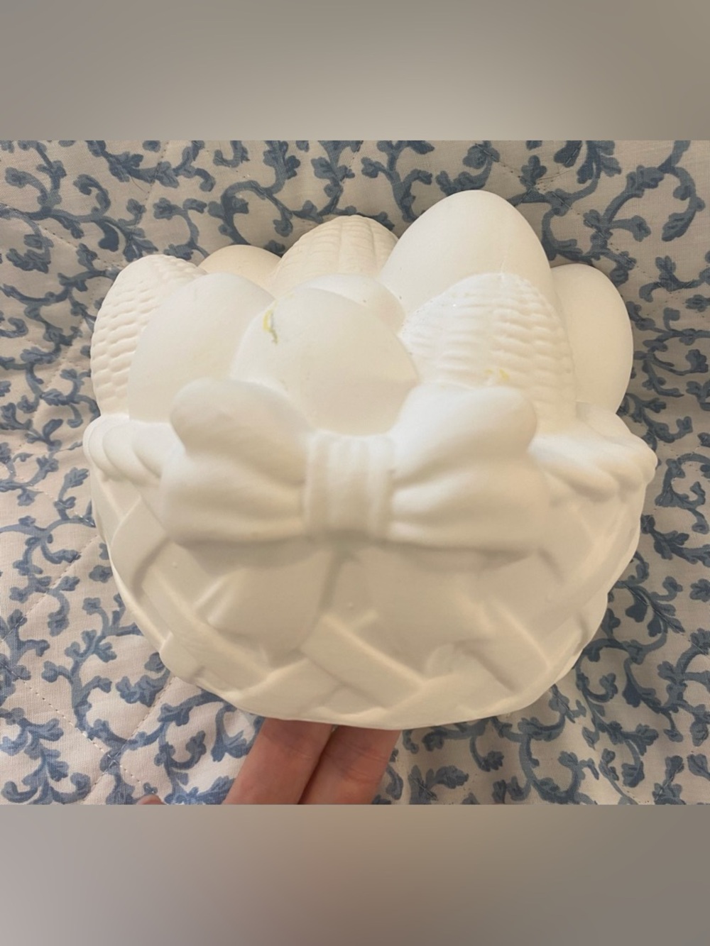 Make Market Paintable Ceramic Easter Egg Basket  DIY Spring Decor
